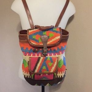 URBAN OUTFITTERS ECOTÉ LEATHER KNITTED BACKPACK